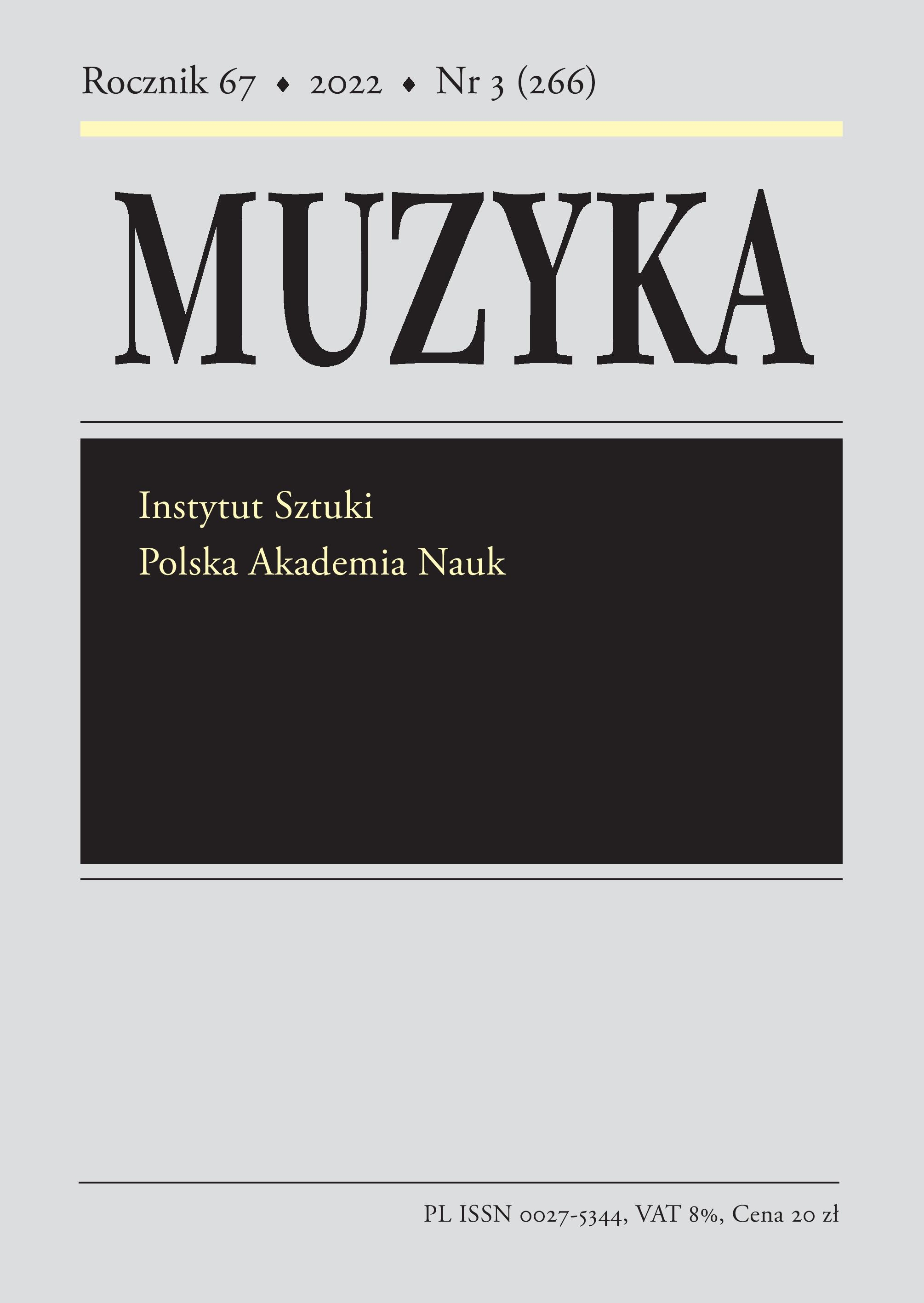 Between the ‘Texts’: An Analysis of Verbal-Musical Relations in Agata Zubel’s ‘Not I’ Cover Image