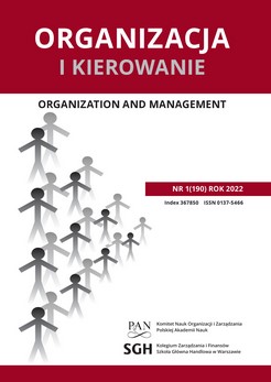 EWOLUCJA TEMATYKI BADAŃ Z ZAKRESU NAUK O ZARZĄDZANIU W POLSCE W LATACH 1990– 2021 NA PODSTAWIE PUBLIKACJI PRZEGLĄDU ORGANIZACJI