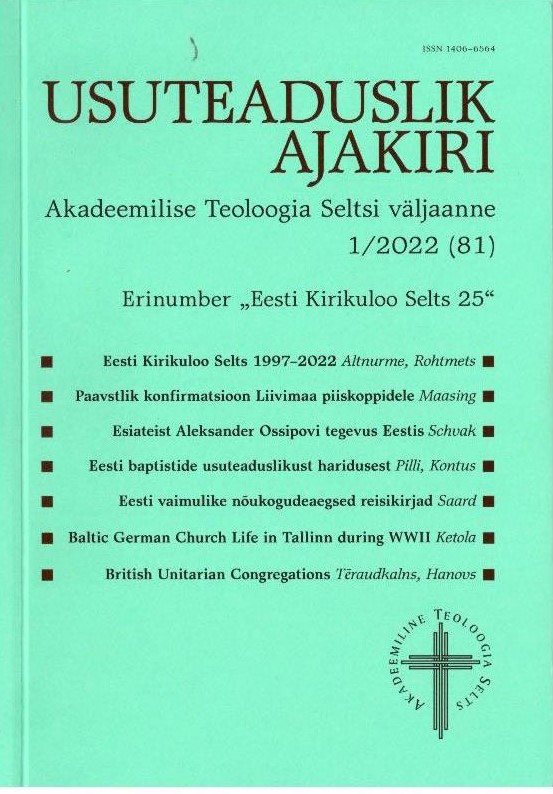 Baltic German Church Life in Tallinn during the Second World War Cover Image