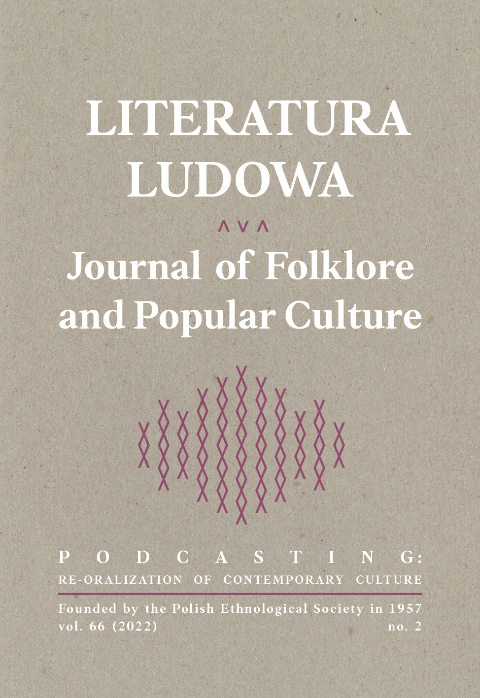 Contemporary Folklore and Podcast Culture: Towards Democratization of Knowledge and Re-Oralization of Culture. A Conversation between Ceallaigh
S. MacCath-Moran and Aldona Kobus
