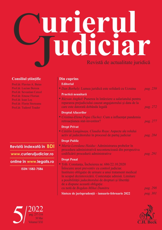 Administration of evidence in the non-contentious administrative procedure from the perspective of the administrative procedure codification Cover Image