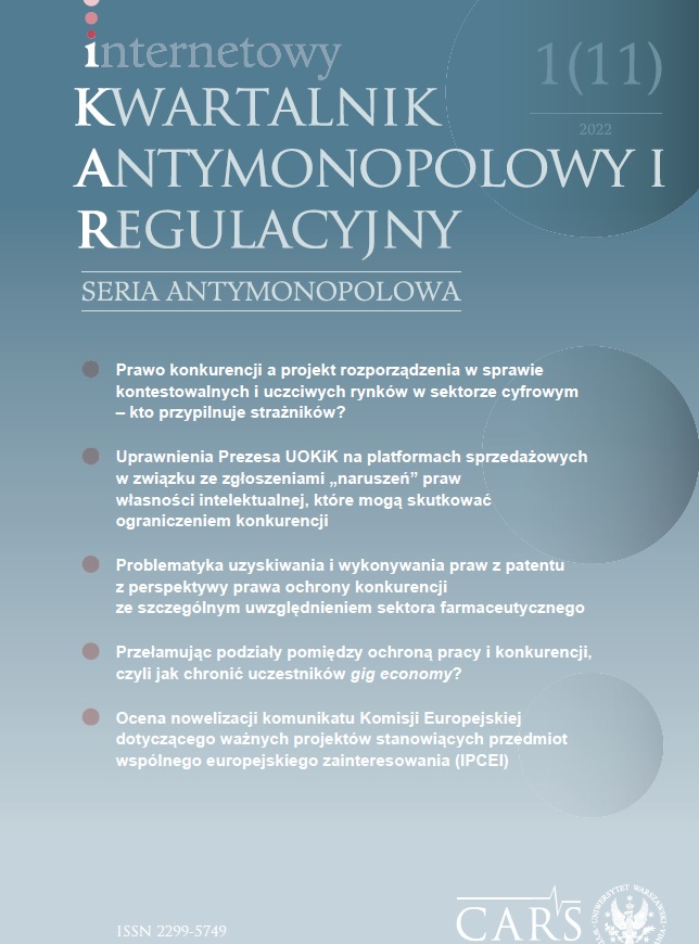 Uprawnienia Prezesa UOKiK na platformach sprzedażowych w związku ze zgłoszeniami „naruszeń”
praw własności intelektualnej,
które mogą skutkować ograniczeniem konkurencji