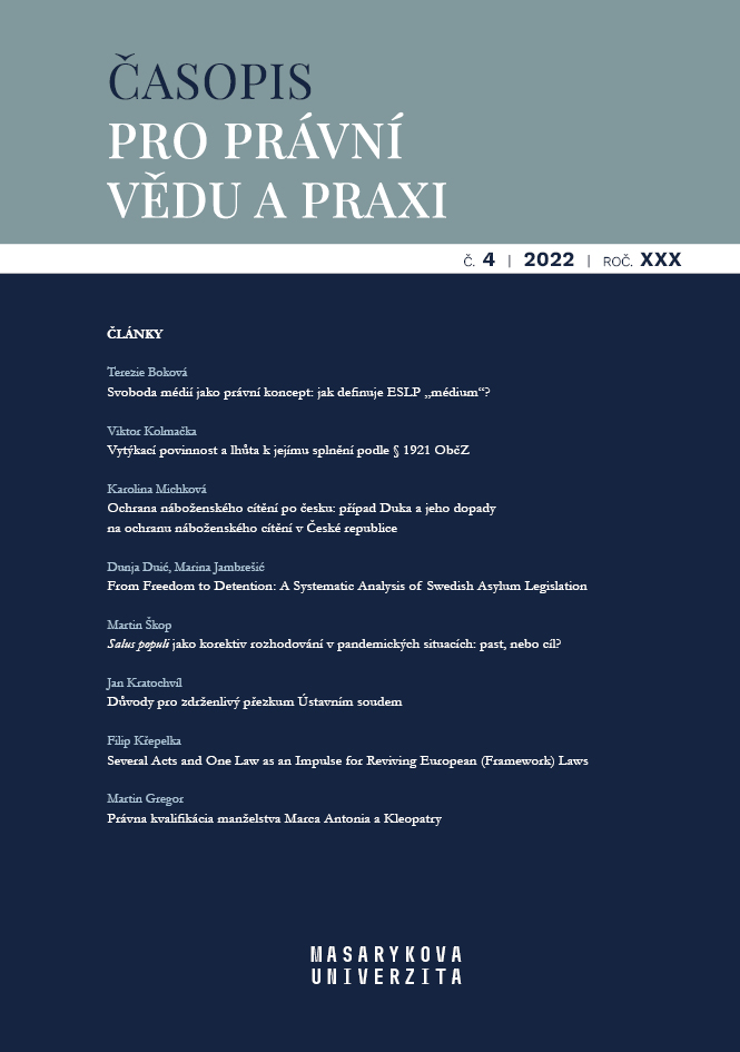 Protection of Religious Feelings in the Czech Republic and the Case of Cardinal Duka Cover Image