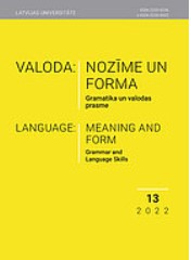 The order of Greek and Latvian lexical elements in the Tetraevangelion Cover Image
