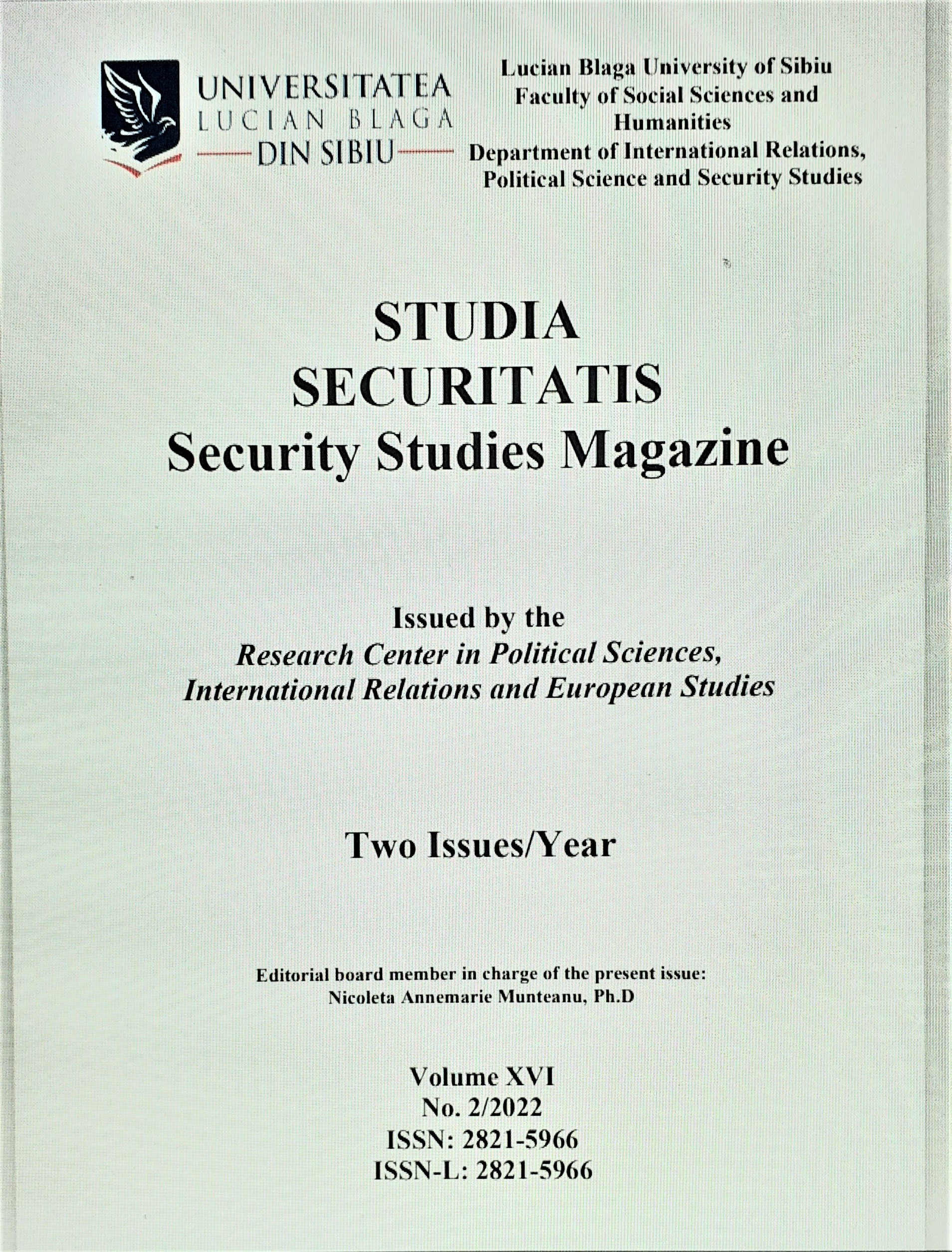 SECURITY, SAFETY, AND FREEDOM IN ROMANIA: AN ANALYSIS OF GENERATION Z PERCEPTION IN THE CONTEXT OF THE WAR IN UKRAINE