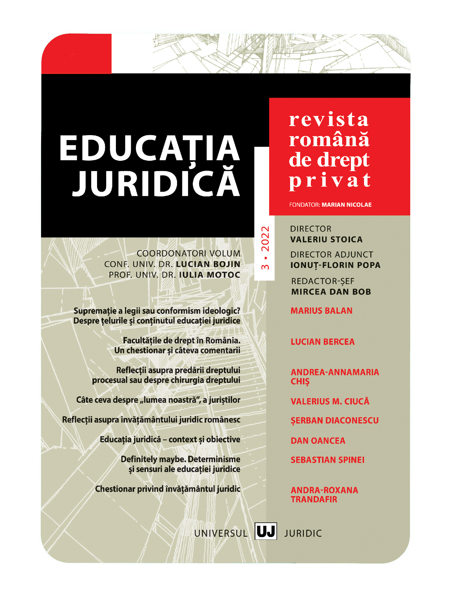 Some thoughts on the legal knowledge and legal education in Romania: status quo and perspectives Cover Image