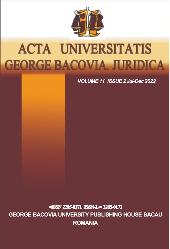 Establishment of the "George Antoniu" Prize of the "Acta Universitatis George Bacovia. Juridica" Magazine Cover Image