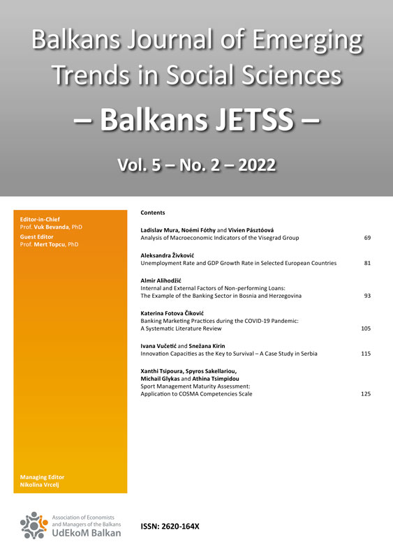 INTERNAL AND EXTERNAL FACTORS OF NON-PERFORMING LOANS: THE EXAMPLE OF THE BANKING SECTOR IN BOSNIA AND HERZEGOVINA Cover Image