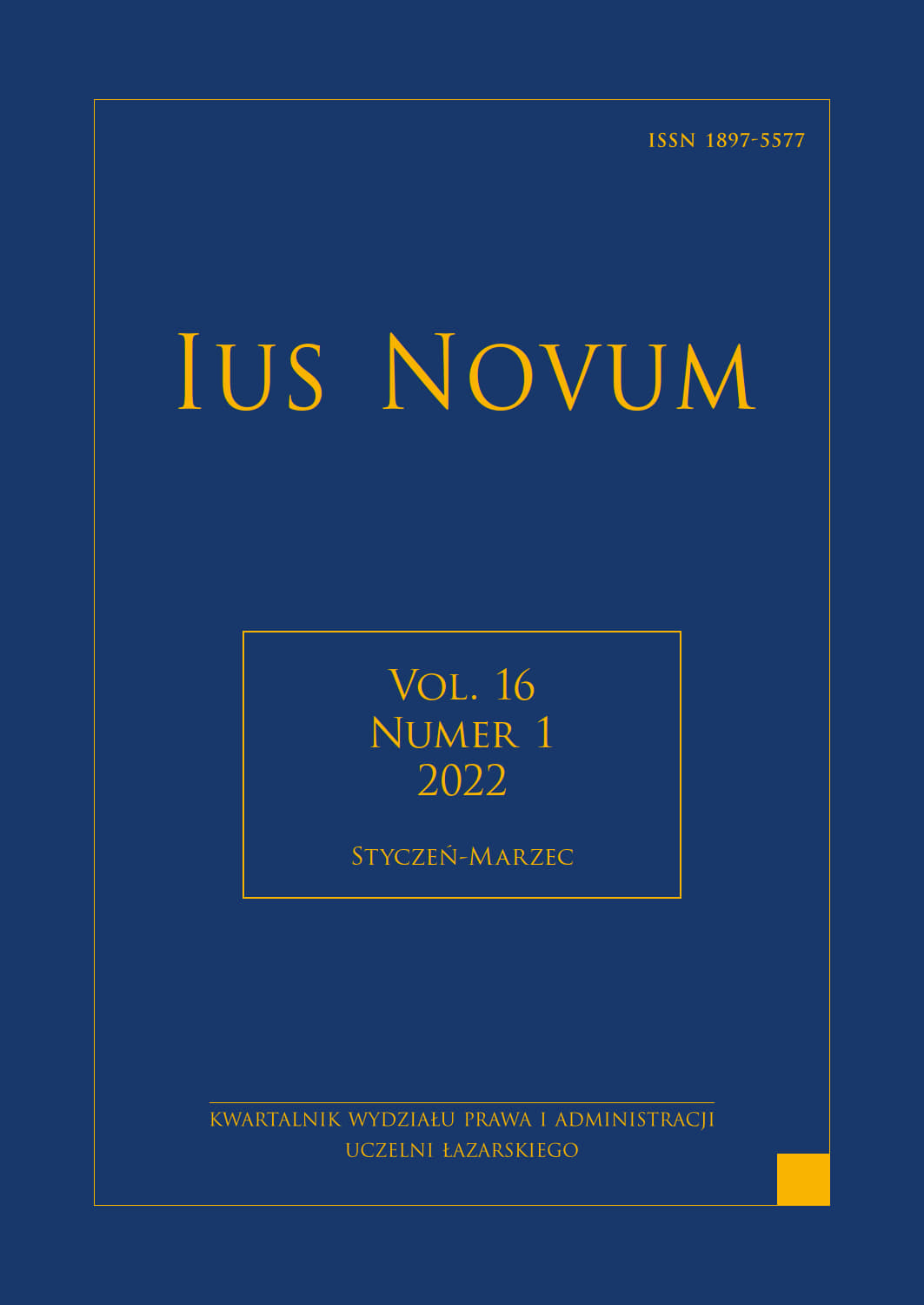 Liquidation Preference Clause in The Light of Freedom of Contracts and Selected Institutions of Commercial Law Cover Image