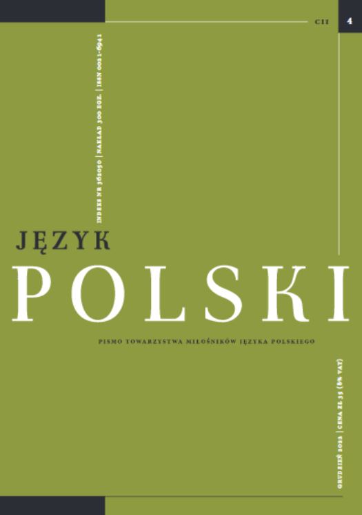 The names of supernatural beings in contemporary Polish with particular emphasis on the Slavic heritage (on the material of Polish Academy of Sciences Great Dictionary of Polish) Cover Image