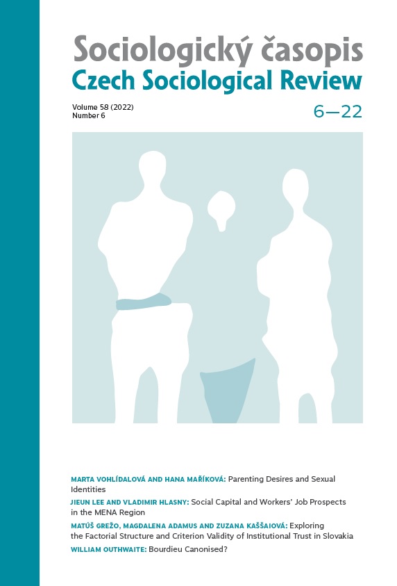 Exploring the Factorial Structure and Criterion Validity of Institutional Trust in Slovakia