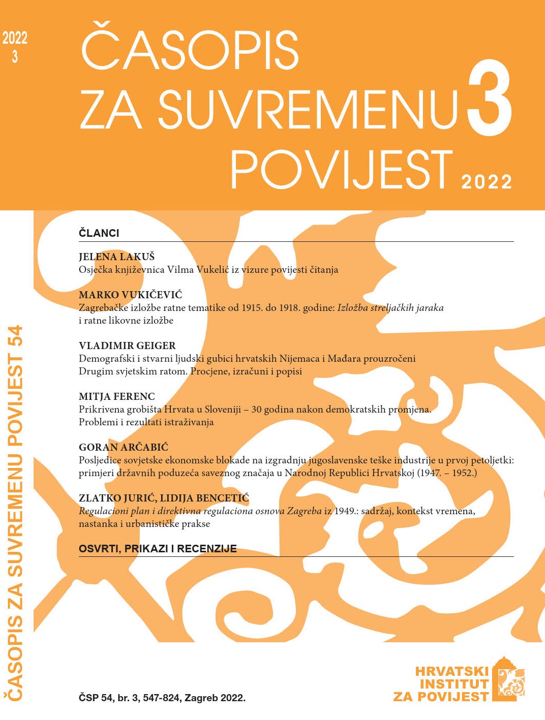 Demographic and Actual Losses of Croatian Germans and Hungarians Caused by World War II: Estimates, Calculations and Lists Cover Image