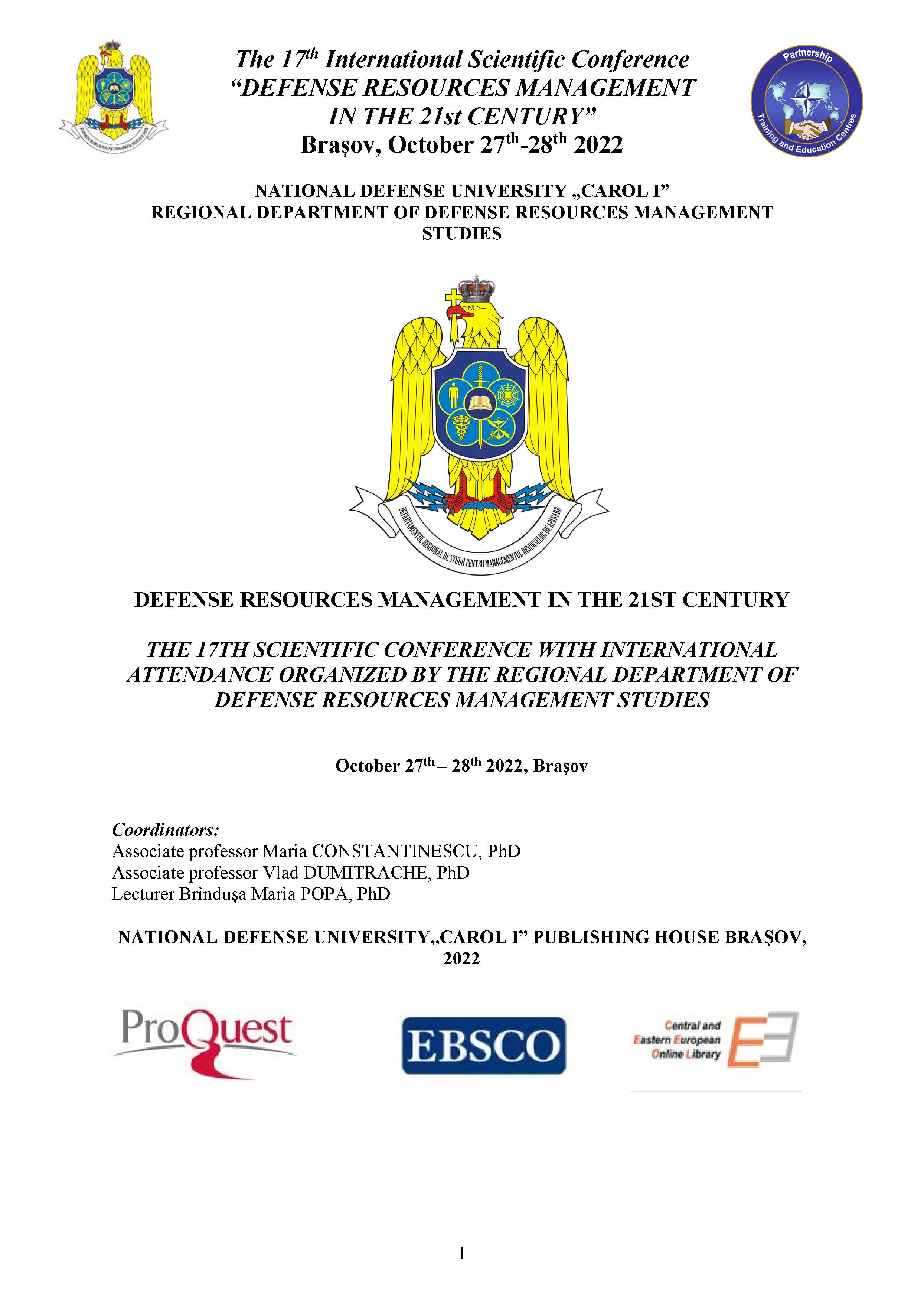 COMMUNITY RESILIENCE AND RESPONSE TO CRISIS AND 
DISASTERS: THE ROLE OF CORPORATE COMPETITIVENESS 
AND ADAPTABILITY