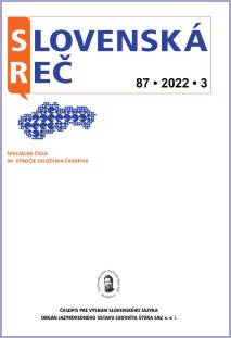 History of the Standard Slovak Language in the Slovenská reč Journal Cover Image