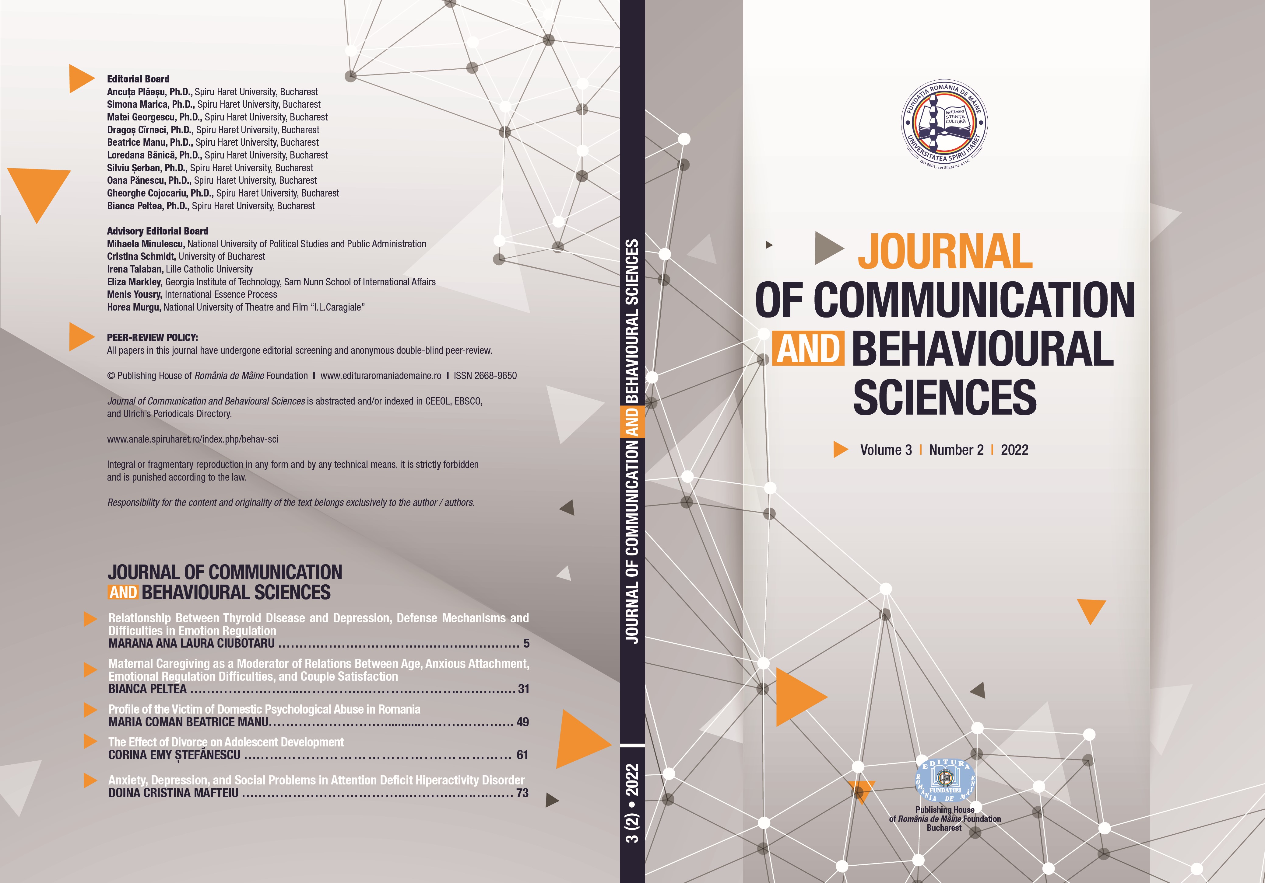 MATERNAL CAREGIVING AS A MODERATOR OF RELATIONS BETWEEN AGE, ANXIOUS ATTACHMENT, EMOTIONAL REGULATION DIFFICULTIES,
AND COUPLE SATISFACTION Cover Image