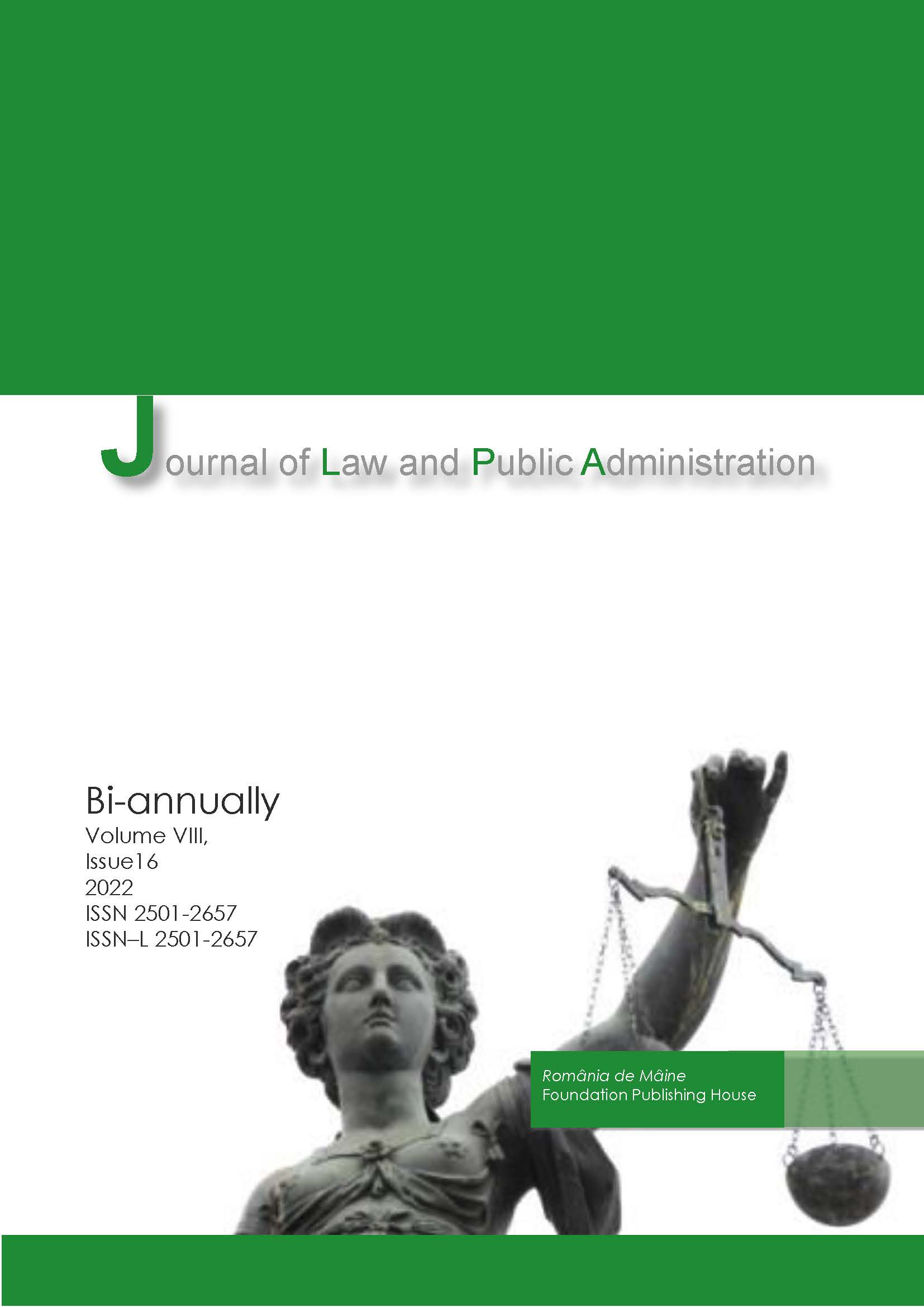 Aspects Regarding the Creation of the Internal Legal Framework for the
Transposition of Directives and Application of the Regulations and Decisions of the European Union in Romania Cover Image