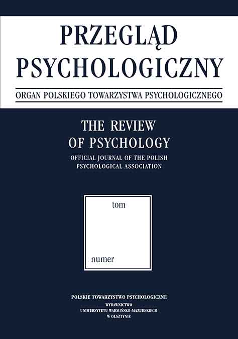 Polish version of the TOSCA-3 questionnaire (The Test of Self-Conscious Affect, J. P. Tangney, R. Dearing, P. E. Wagner, & R. Gramzow) – a pilot study Cover Image