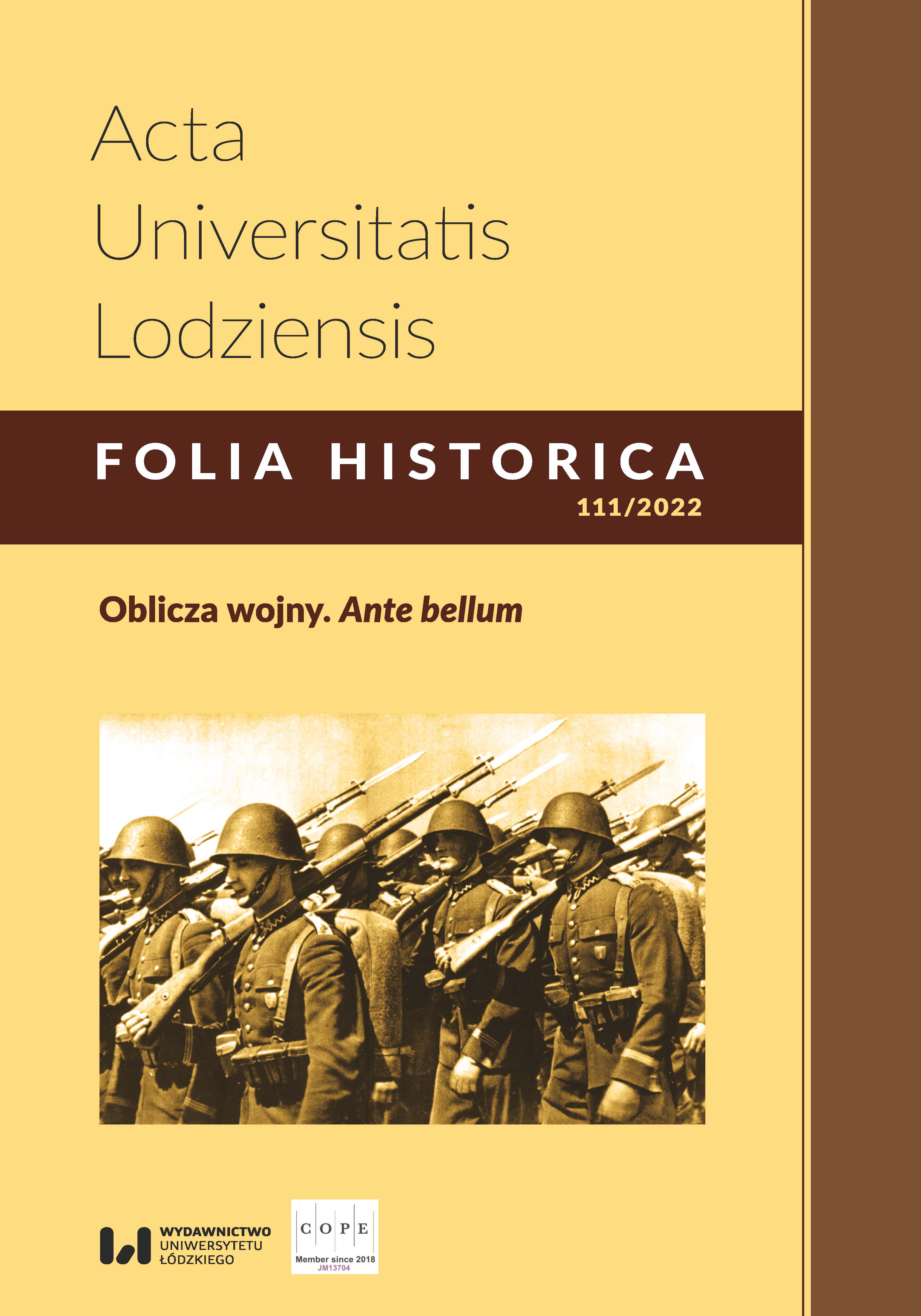 Volunteer Army as an exemple of the mobilization of Polish society in the face of the Bolshevick invasion of 1920 Cover Image