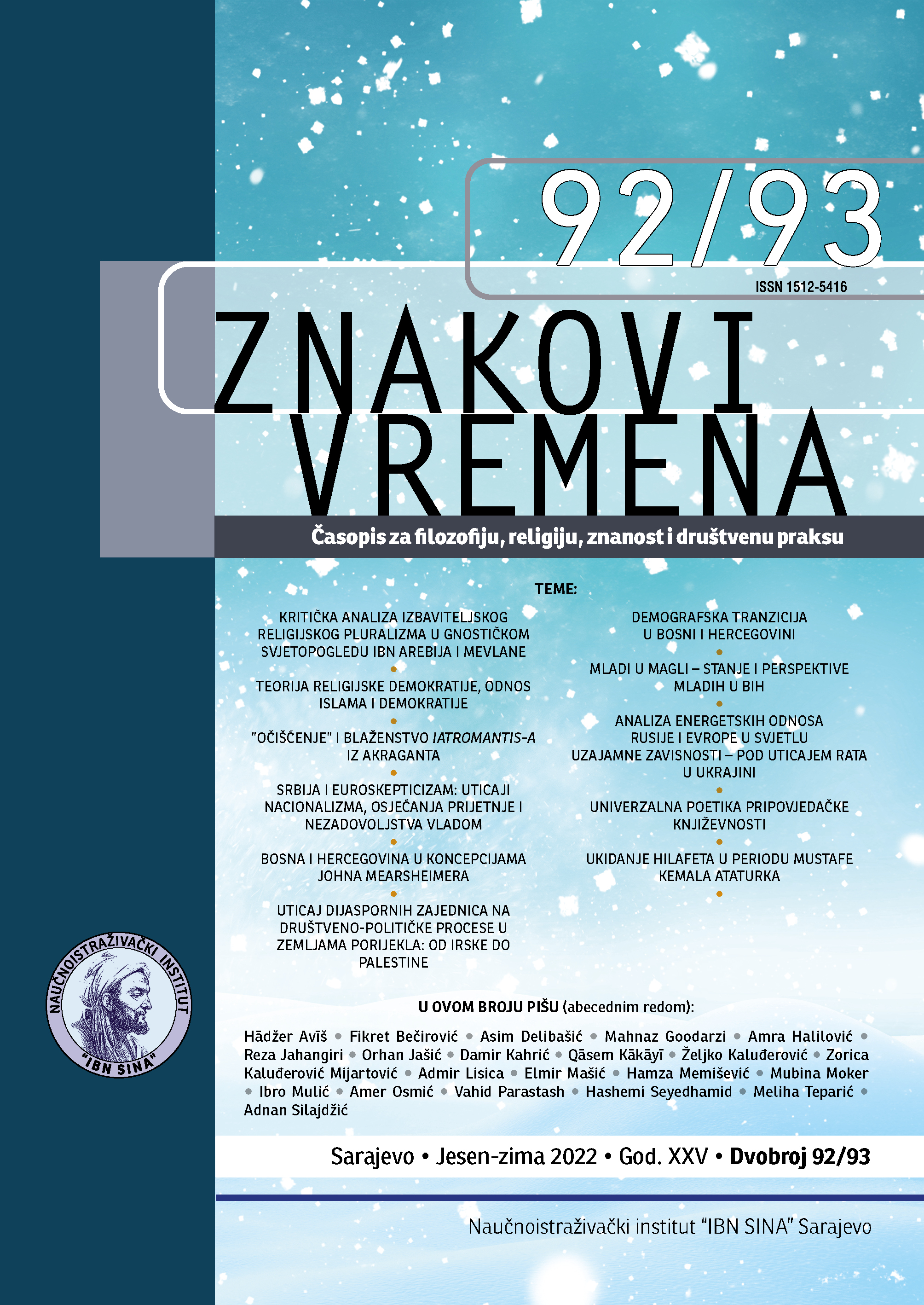 Kritička analiza izbaviteljskog religijskog pluralizma u gnostičkom svjetopogledu Ibn Arebija i Mevlane