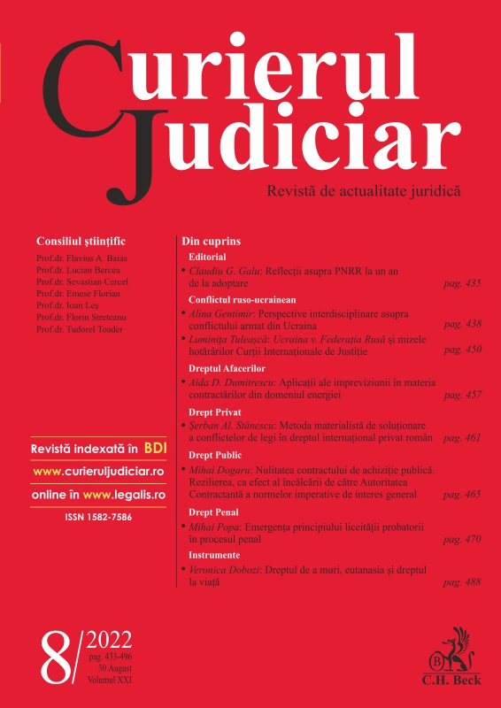 Sinteze de jurisprudenţă – Curtea Constituţională a României – Martie-Aprilie 2022