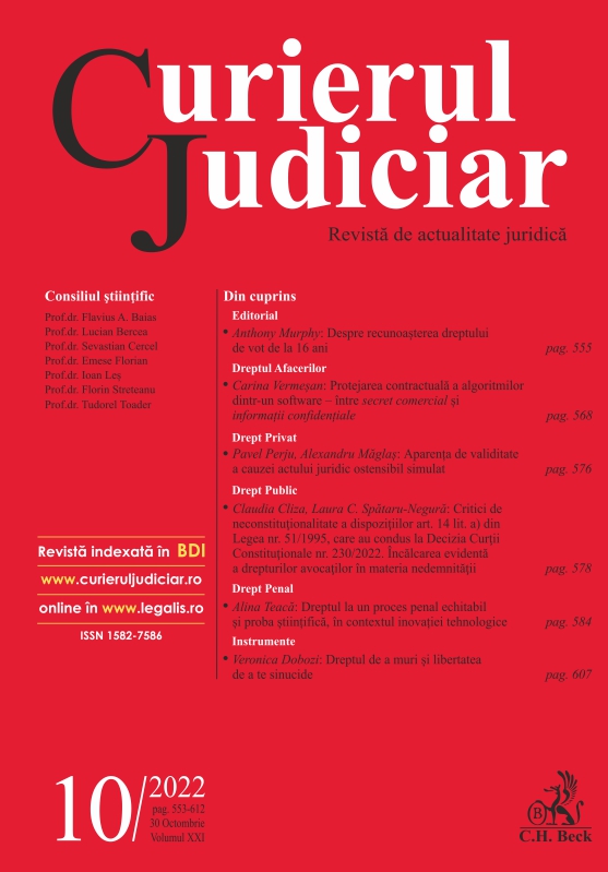 Critici de neconstituționalitate a dispozițiilor art. 14 lit. a) din Legea nr. 51/1995, care au condus la Decizia Curții Constituționale nr. 230/2022. Încălcarea evidentă a drepturilor avocaților în materia nedemnității