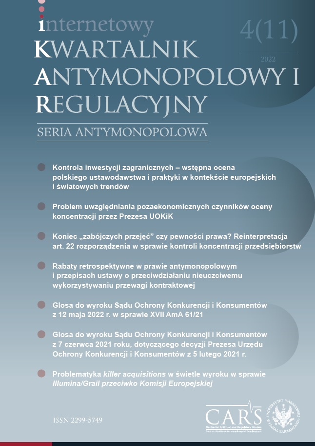 Report from the Congress of Competition Protection Law (subtitle “Competition protection institutions
– how do they serve us?”),
Warsaw, June 7-8, 2022 Cover Image