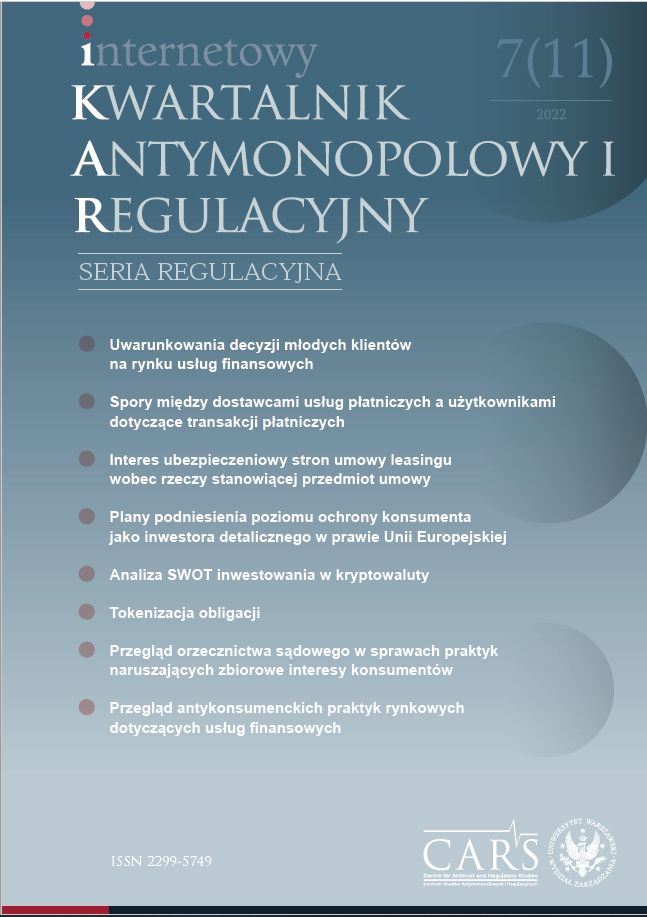 Przegląd antykonsumenckich praktyk rynkowych dotyczących usług finansowych 1
w świetle decyzji Prezesa UOKiK wydanych w 2022 roku