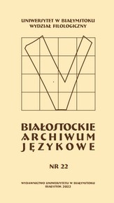 WSPÓŁCZESNE MOTYWACJE IMIENNICZE W WOJEWÓDZTWIE PODLASKIM NA PODSTAWIE BADAŃ ANKIETOWYCH