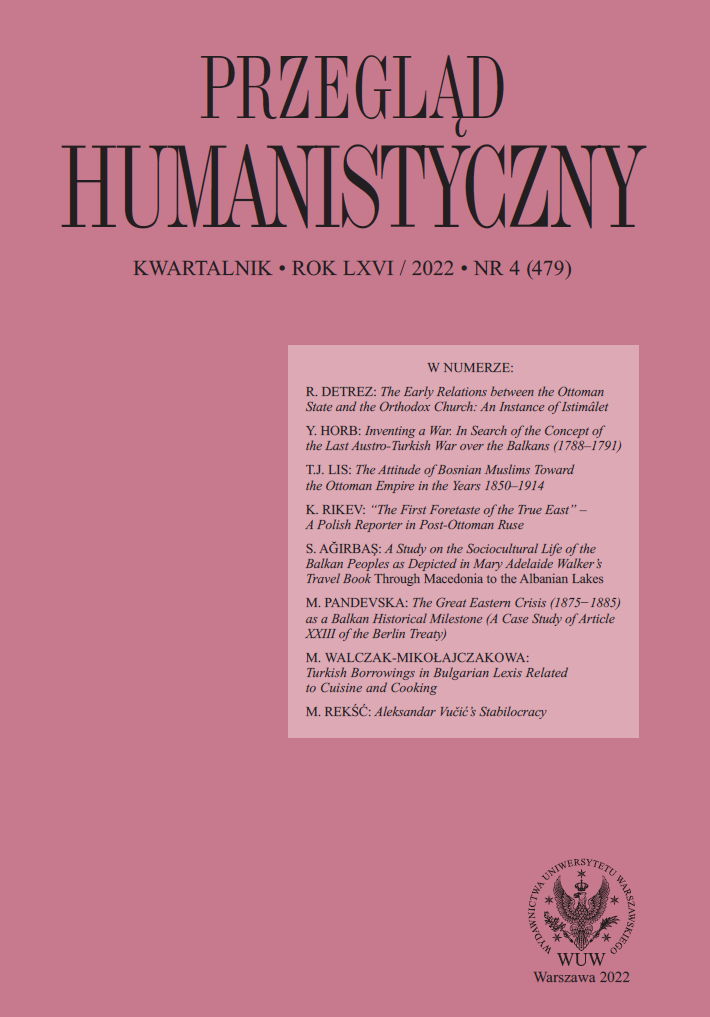 The Great Eastern Crisis (1875−1885) as a Balkan Historical Milestone (A Case Study of Article XXIII of the Berlin Treaty) Cover Image