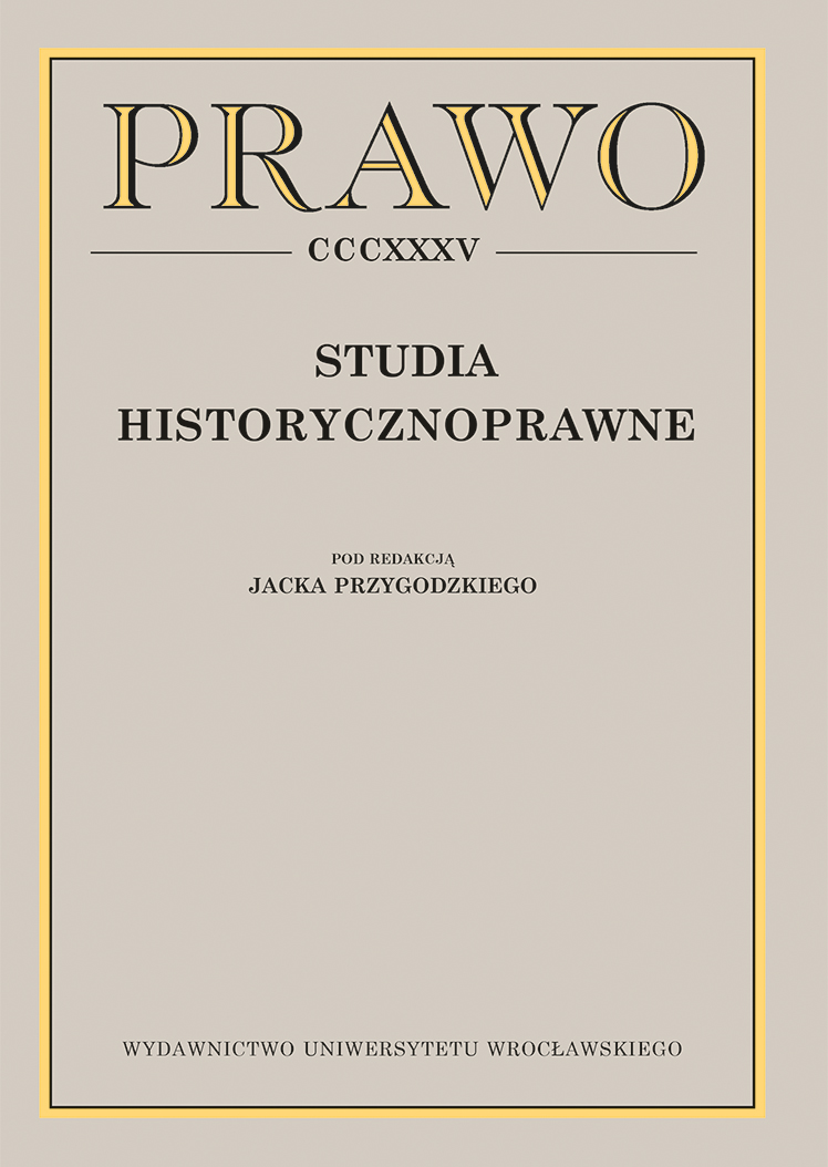 On the Directions of Development of Criminal Law in the Polish Lands in the Middle Ages, in the Face of European Traditions and Tendencies Cover Image