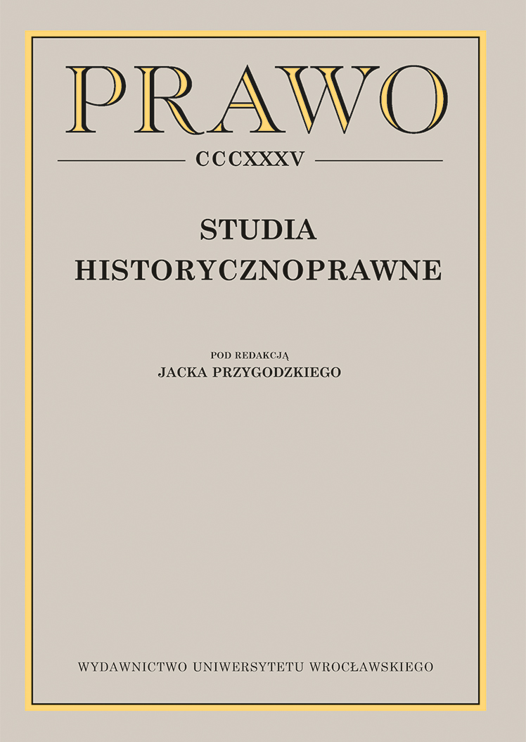 The Concept of Judicial Rehabilitation in the Work of the Codification Commission on the Draft of the Polish Penal Code of 1932 Cover Image