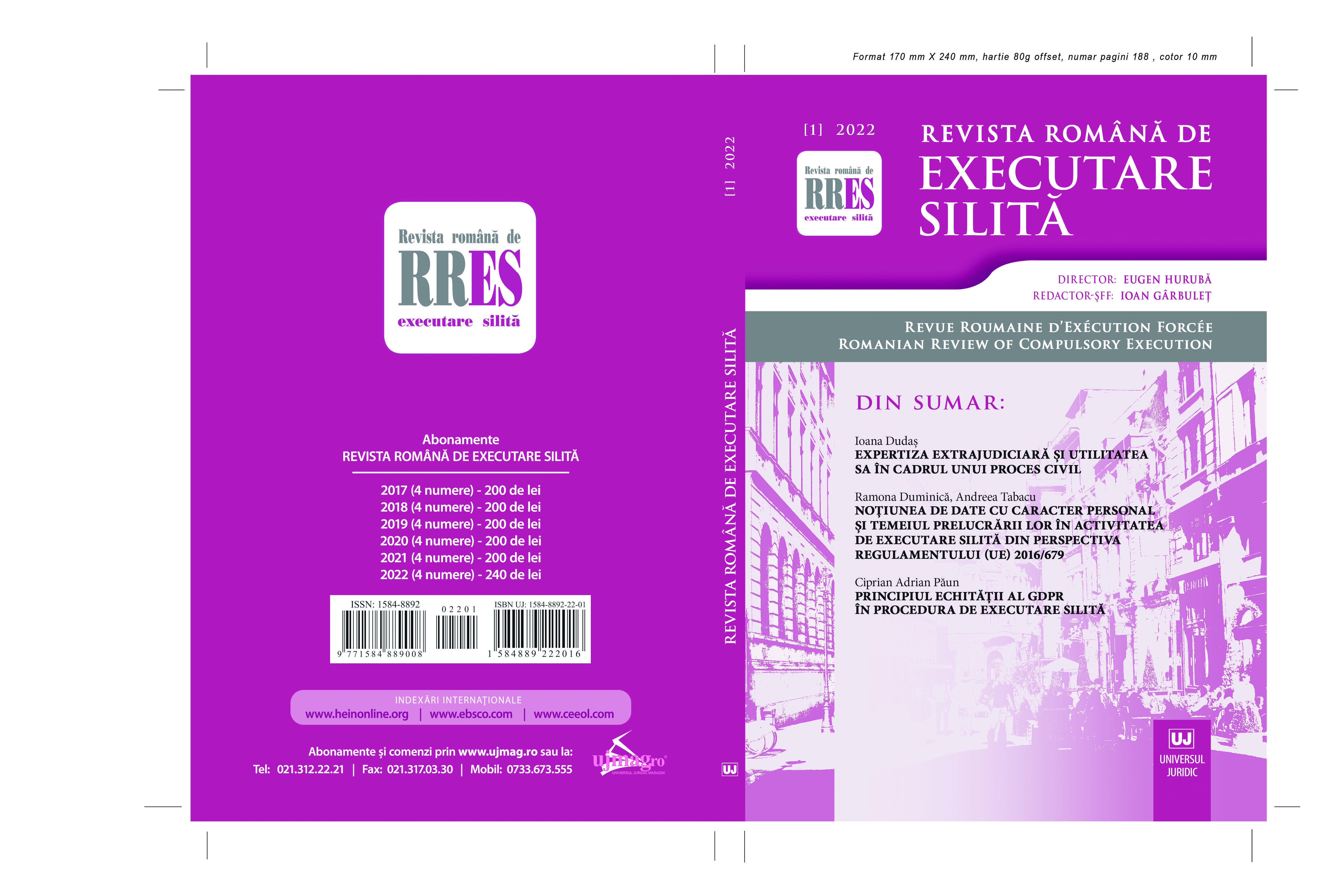The GDPR principle of equity in forced execution procedure Cover Image