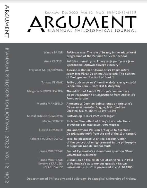 Total helplessness: A critical reconstruction
of the concept of enlightenment in the philosophy of Uppaluri Gopala Krishnamurti