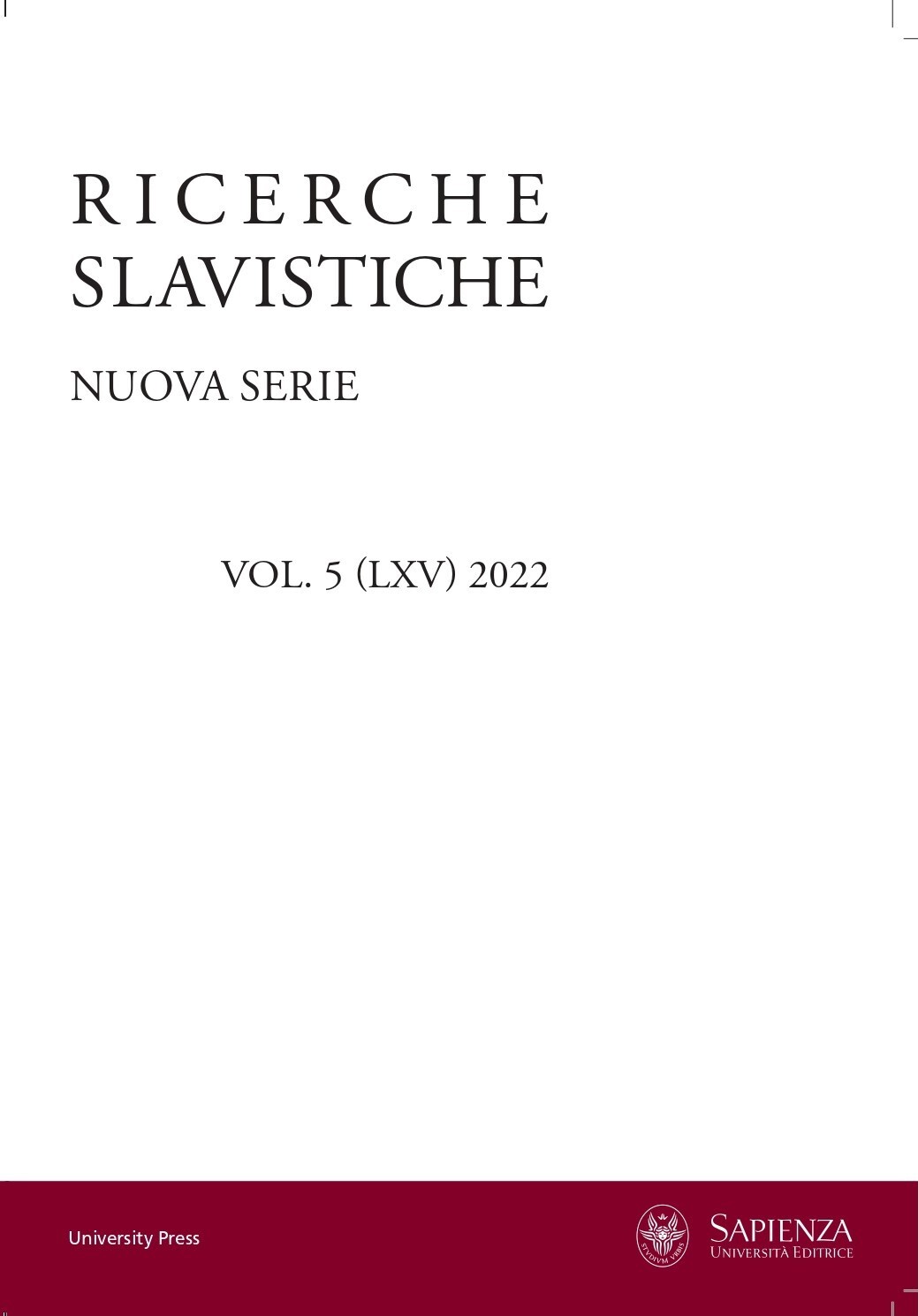 Slavic Philology and Slavic Studies: Toward a Unitary and Plural Perspective Cover Image