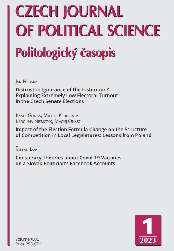 Impact of the Election Formula Change on the Structure of Competition in Local Legislatures: Lessons from Poland