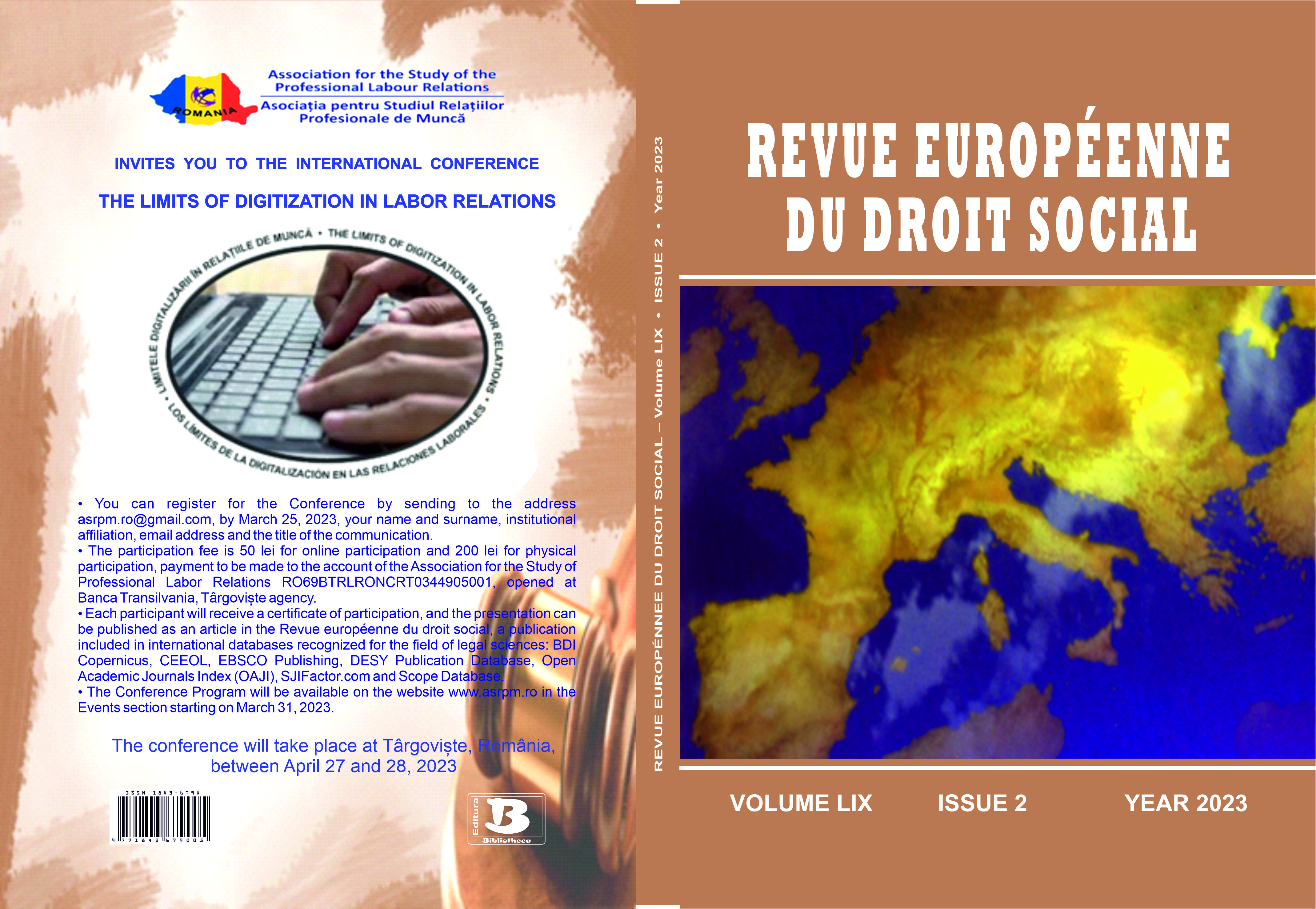 TURNING POINTS IN LABOR RELATIONS IN ROMANIA. REINTRODUCTION OF THE POSSIBILITY OF NEGOTIATING THE COLLECTIVE LABOR AGREEMENT
AT THE NATIONAL LEVEL