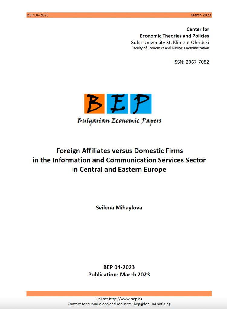 Foreign Affiliates versus Domestic Firms in the Information and Communication Services Sector in Central and Eastern Europe