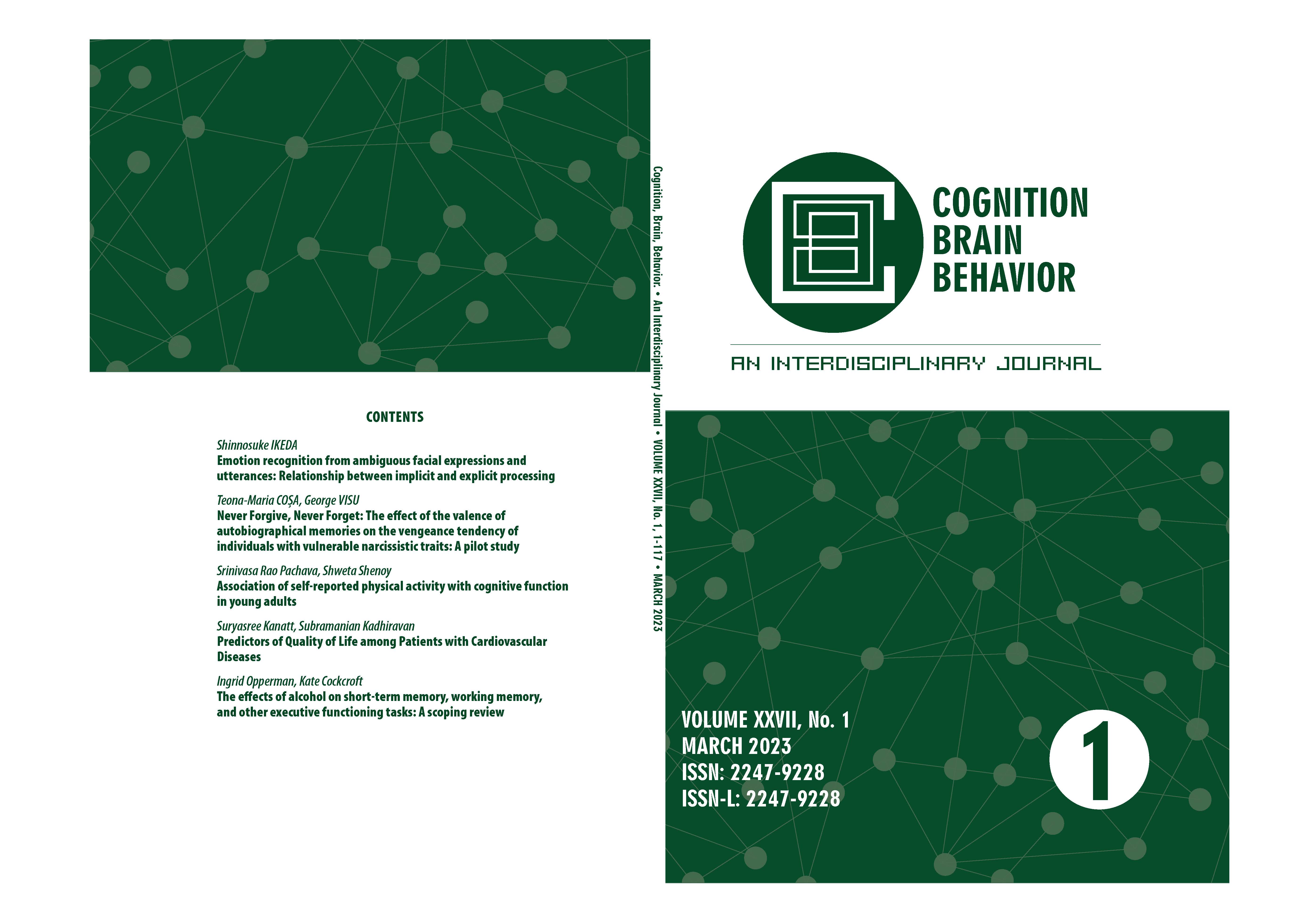 The effects of alcohol on short-term memory, working memory, and other executive functioning tasks: A scoping review Cover Image