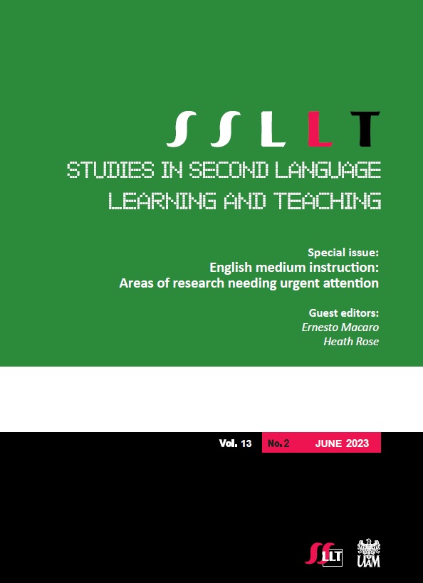 Introduction to the special issue on English medium instruction: Areas of research needing urgent attention Cover Image