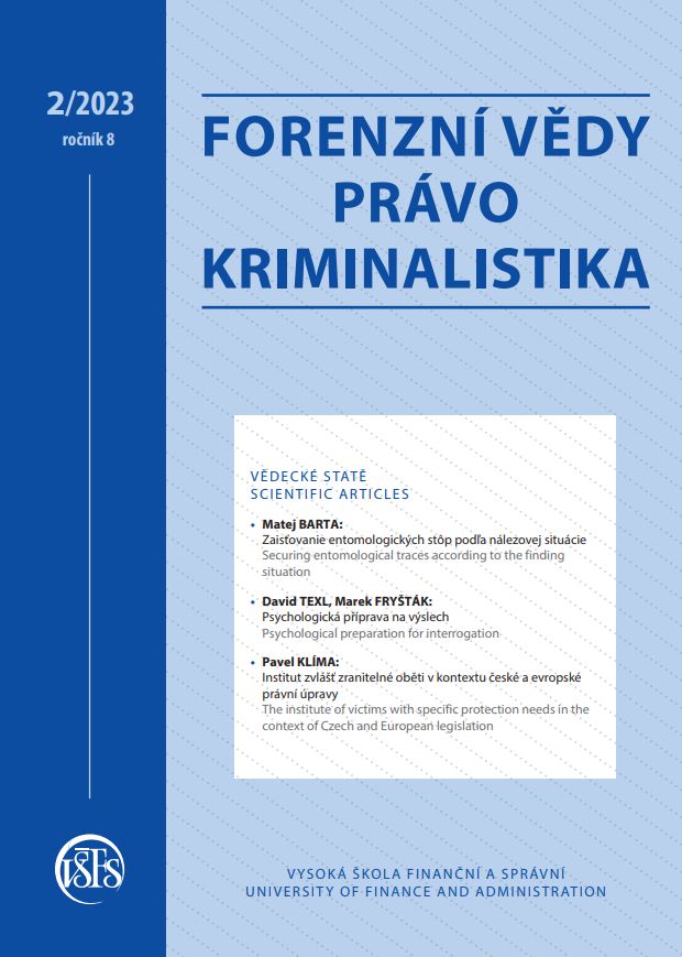 Institut zvlášť zranitelné oběti v kontextu české a evropské právní úpravy