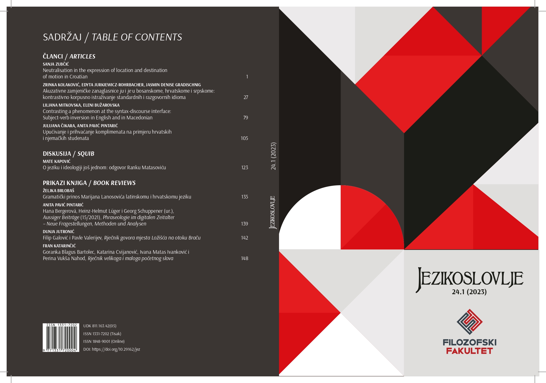 The contribution of Marijan Lanosović to the grammar of Latin and Croatian language Cover Image