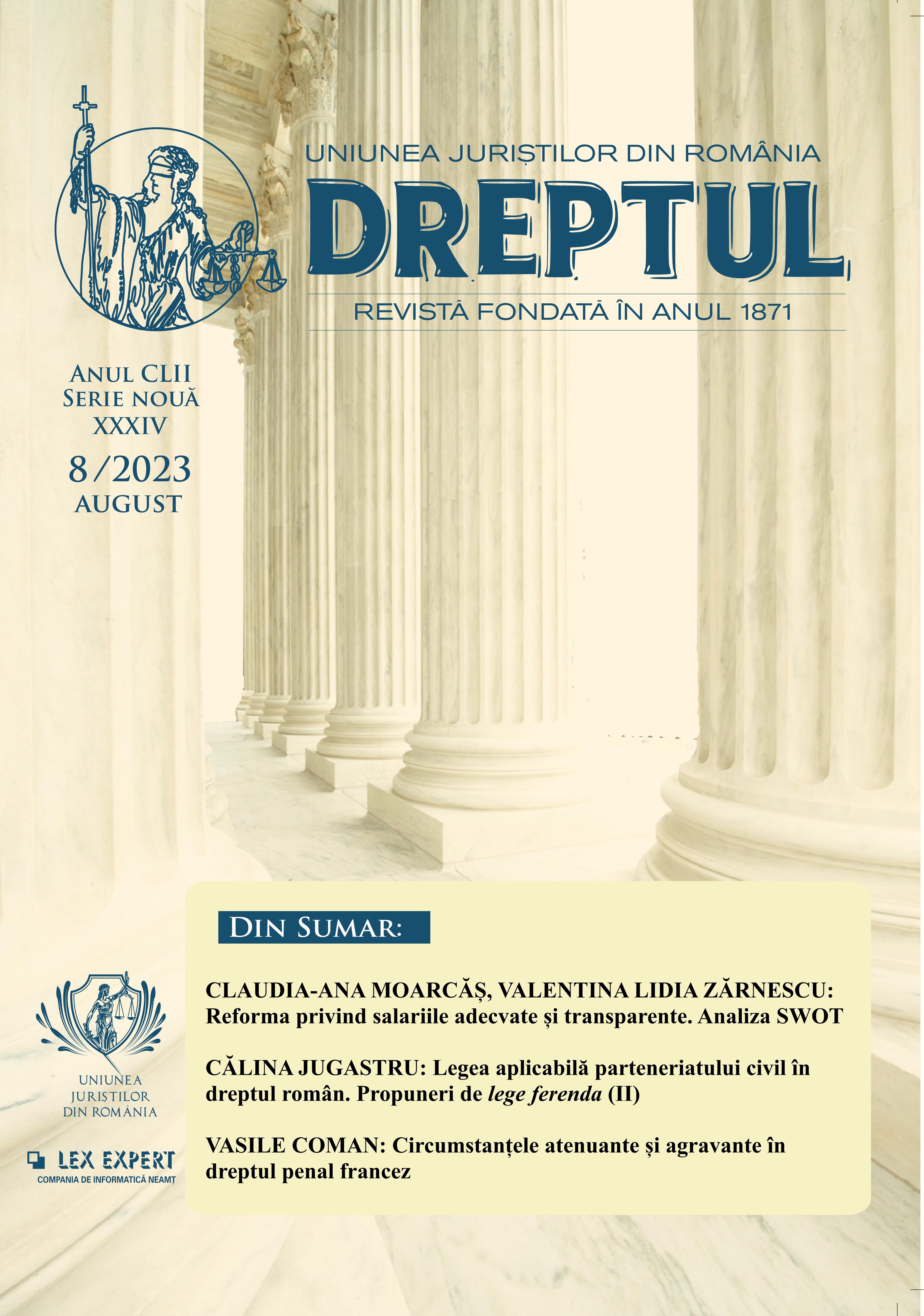 Unele considerații asupra începuturilor moderne ale protecției penale a respectului datorat persoanelor decedate prin reglementarea infracțiunii de profanare de morminte