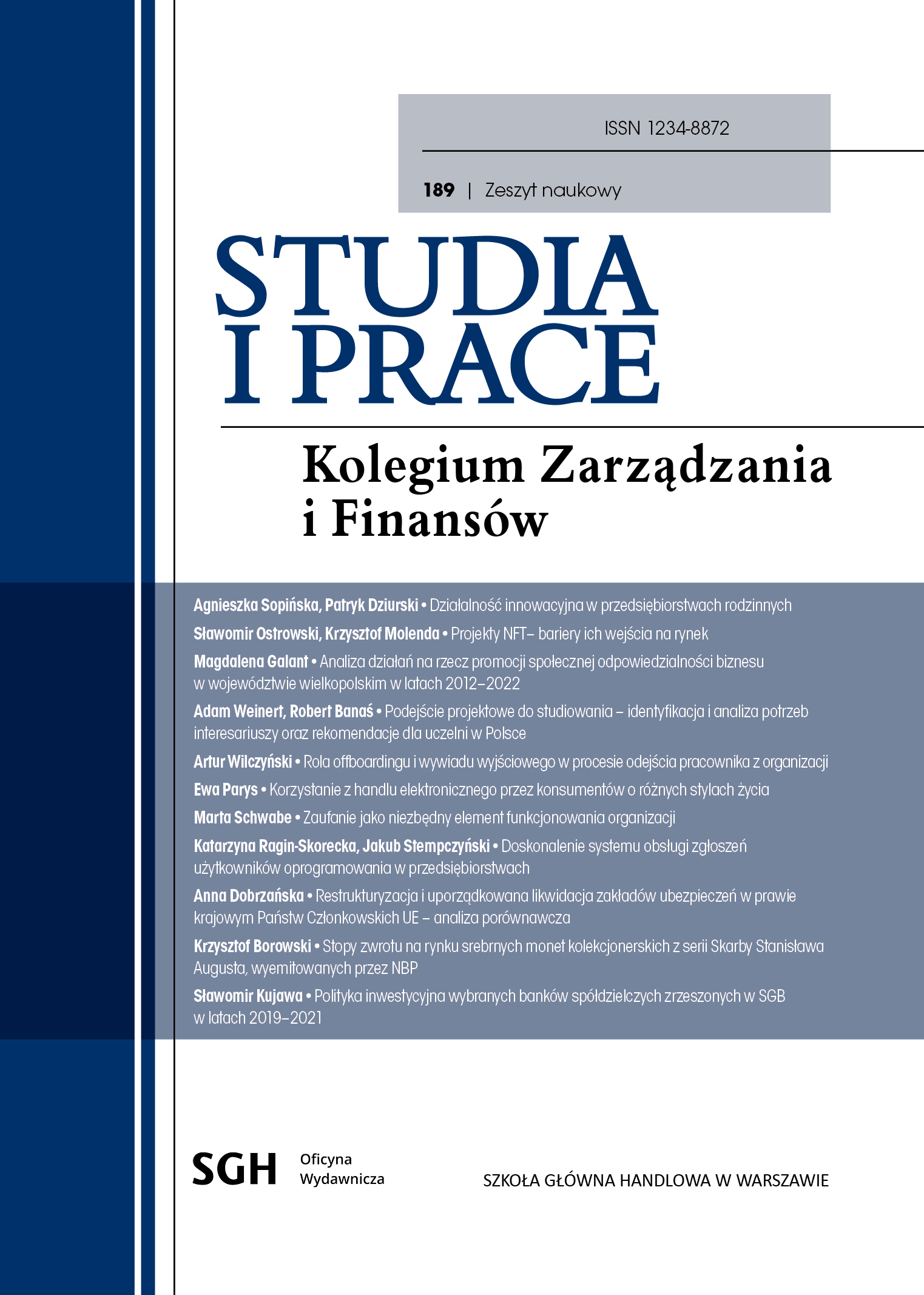 Analysis of activities in the field of corporate social responsibility promotion in the Wielkopolskie Voivodship 2012–2022 Cover Image