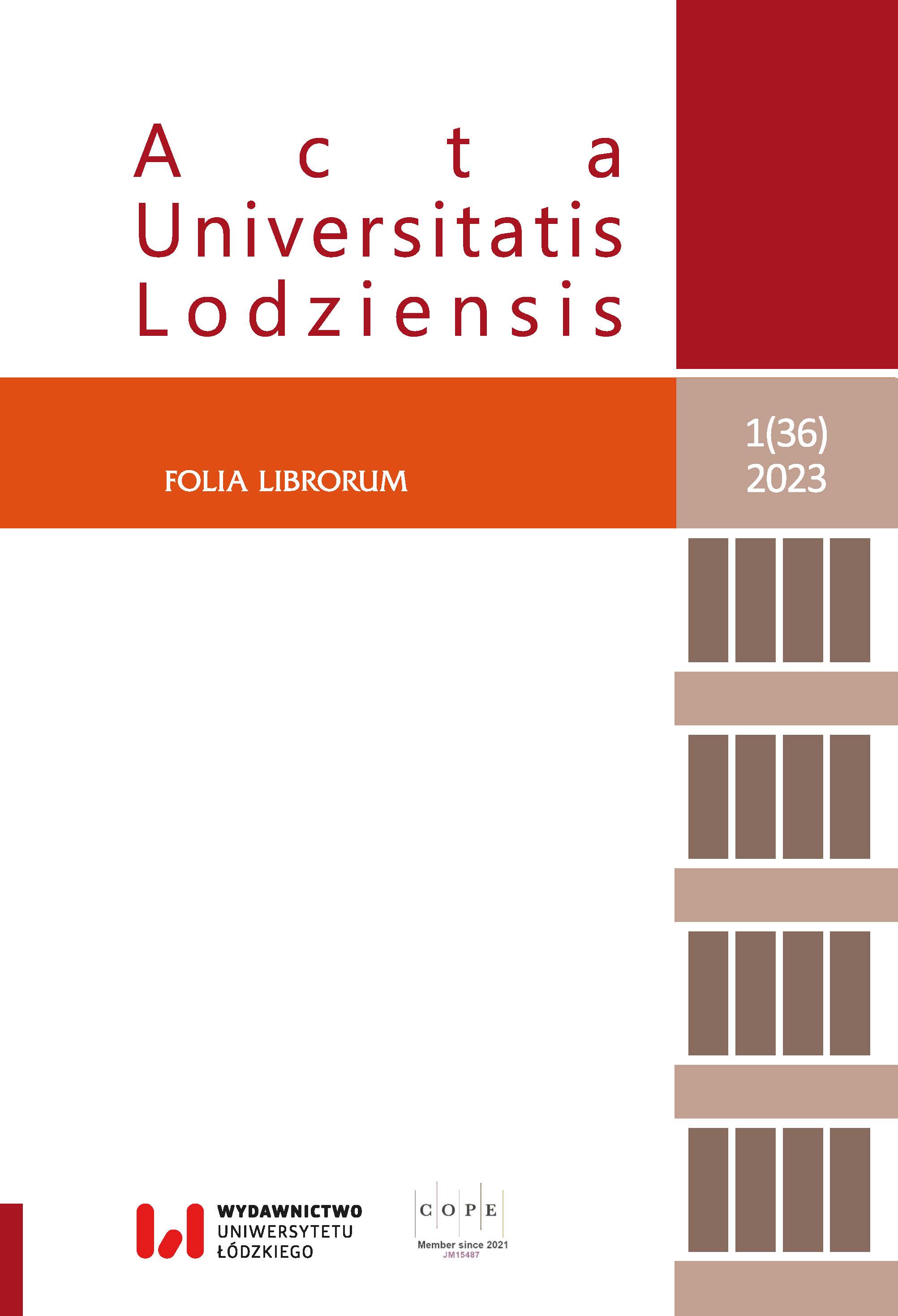 Prof. dr hab. Joanna Muszkowska-Penson (1921–2023). Przyjaciel Katedry Informatologii i Bibliologii Uniwersytetu Łódzkiego Cover Image