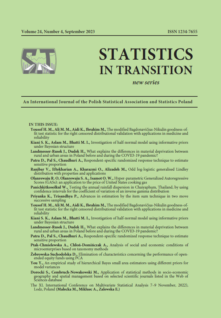 The modified Bagdonavičius-Nikulin goodness-of-fit test statistic for the right censored distributional validation with applications in medicine and reliability Cover Image