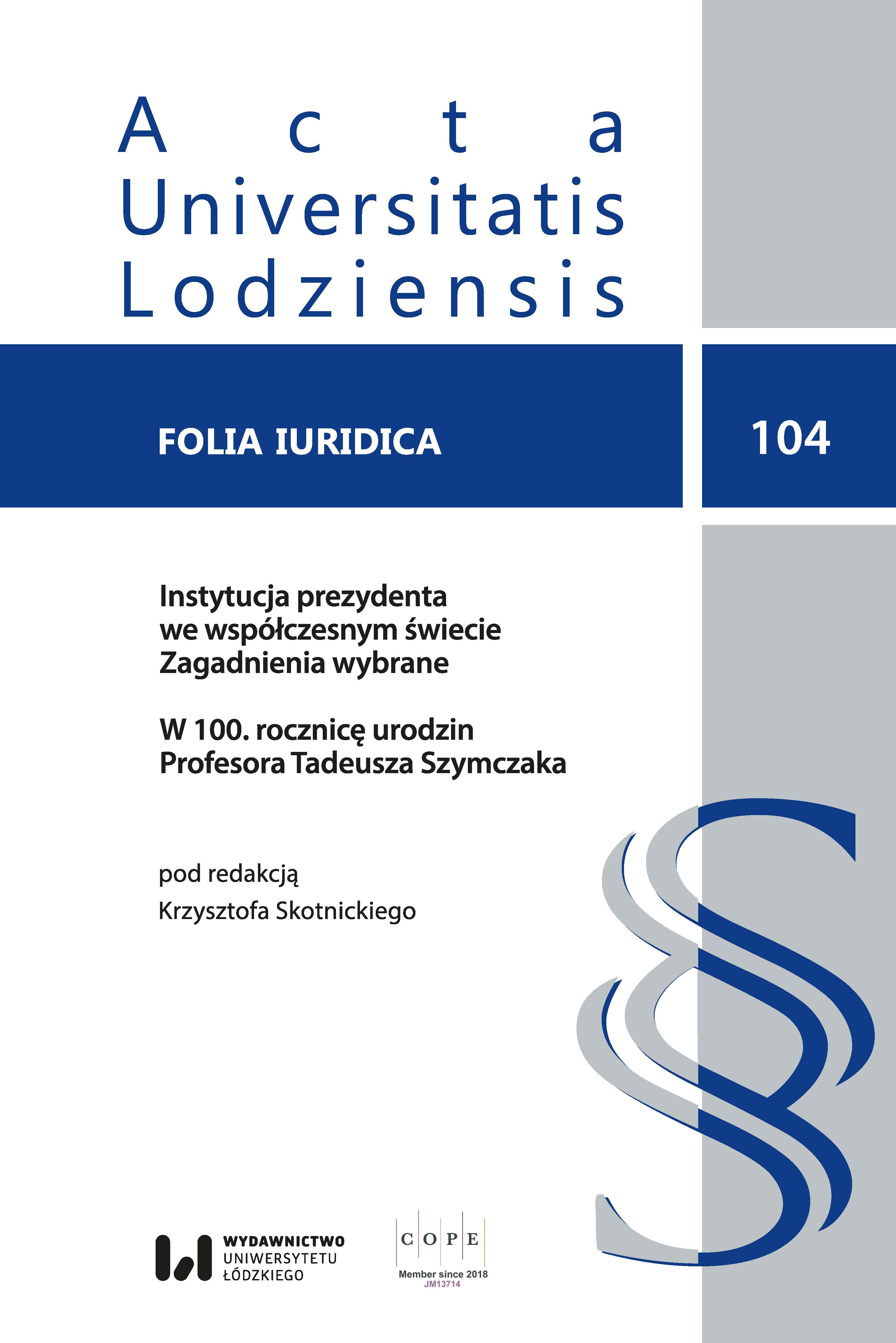 The legal interest of the self-government community and its protection under Polish law Cover Image