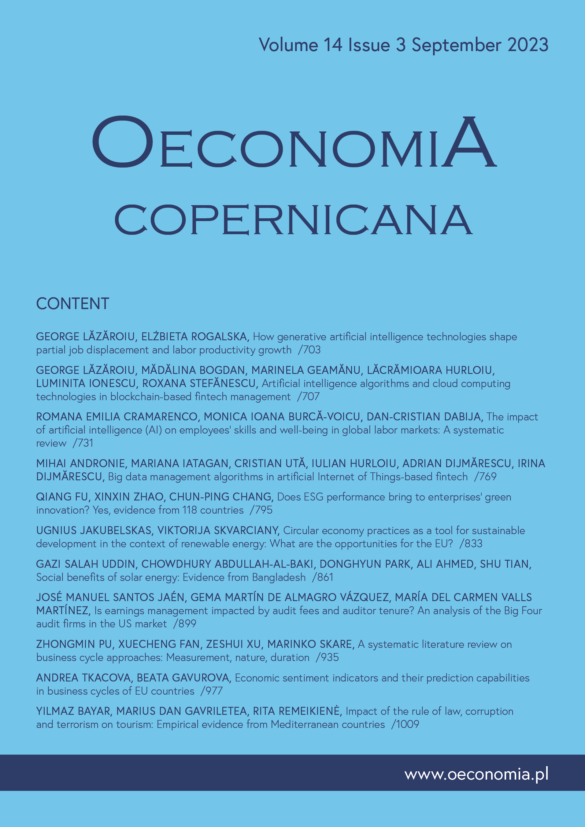 Impact of the rule of law, corruption and terrorism on tourism: Empirical evidence from Mediterranean countries Cover Image