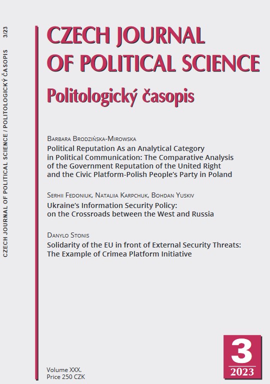Political Reputation As an Analytical Category in Political Communication Cover Image