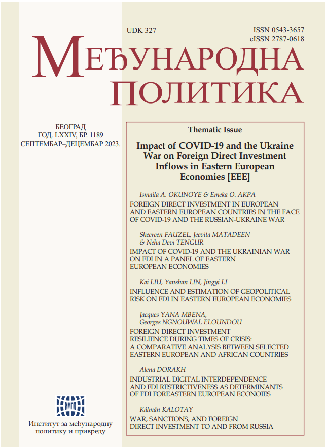 Отпорност страних директних улагања у кризним временима: компаративна анализа између одабраних источноевропских и афричких држава