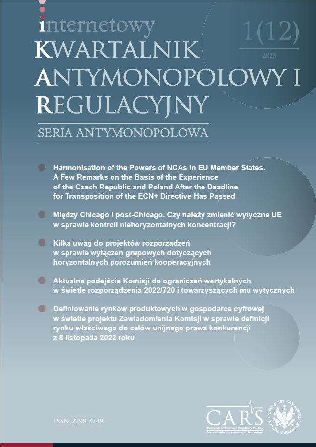 Kilka uwag do projektów rozporządzeń
w sprawie wyłączeń grupowych dotyczących horyzontalnych porozumień kooperacyjnych